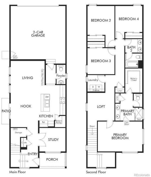 2D floor plan layout of this home in The Casitas Collection at Windler, Aurora, CO (Image 3). 2D floor plan layout of this home in The Casitas Collection at Windler, Aurora, CO (Image 3).