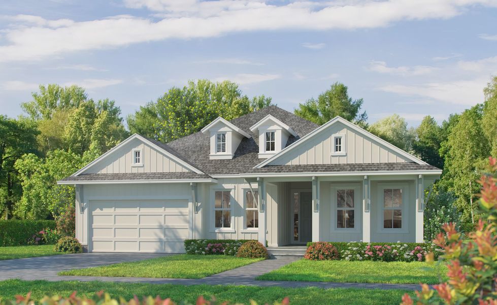 Representative exterior photo of a completed home built from the Davenport by ICI Homes in EverRange, Jacksonville, FL (Image 3).