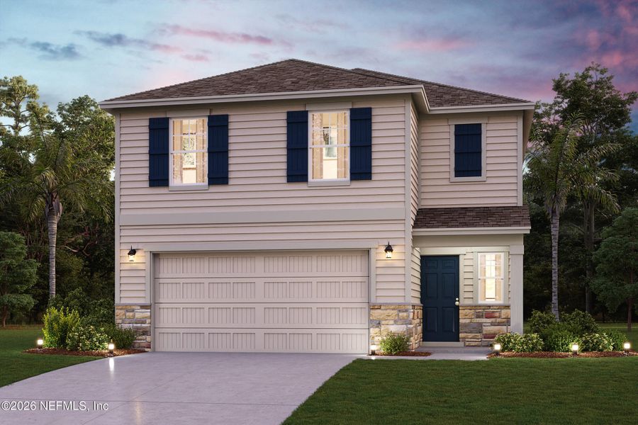 Front exterior of a new home in , Jacksonville, FL, highlighting curb appeal (Image 2). Front exterior of a new home in , Jacksonville, FL, highlighting curb appeal (Image 2).