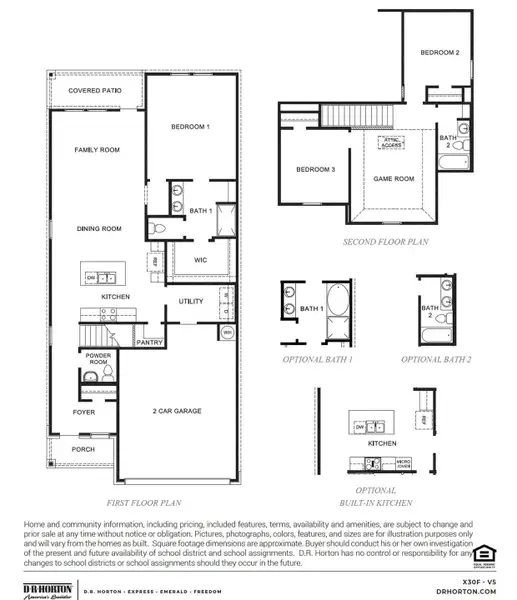 2D floor plan layout of this home in Riverwood Ranch, Angleton, TX (Image 2).
