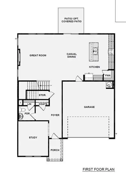 2D floor plan layout of this home in Reserve at Gum Springs, Jefferson, GA (Image 4).