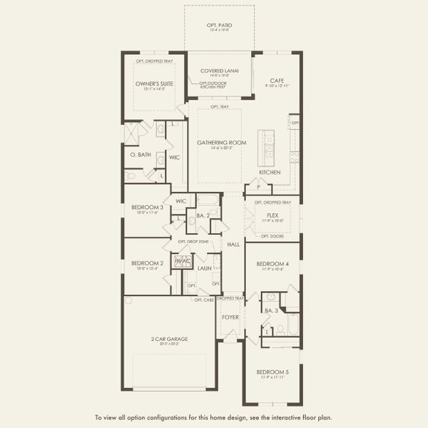 2D floor plan layout for the Symphony by Pulte Homes in Bridgewalk, St. Cloud, FL (Image 4).