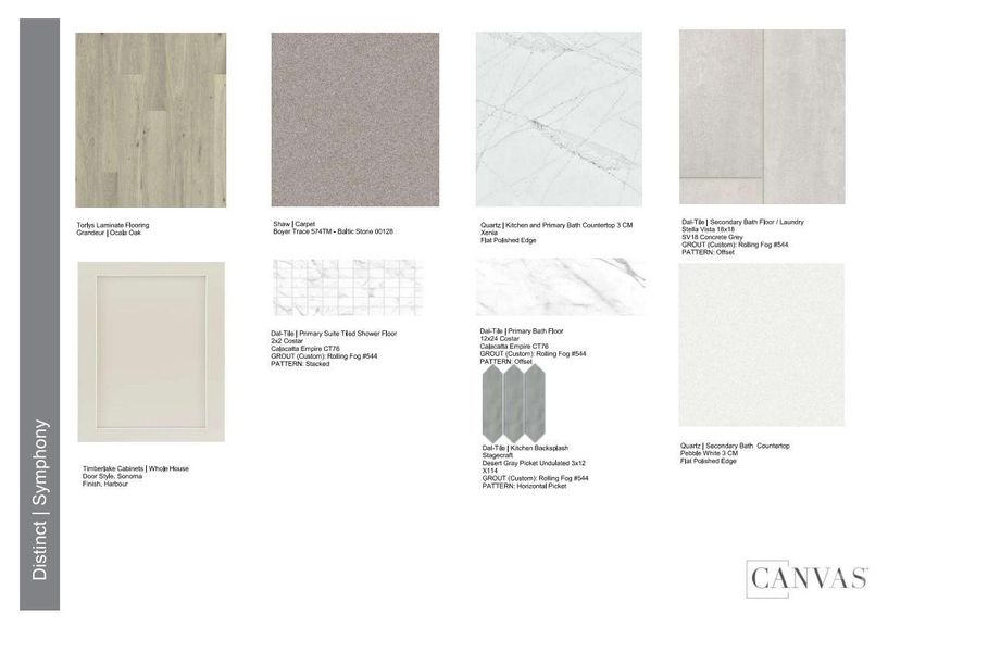 Design Selections. Home is under construction, selections subject to change.