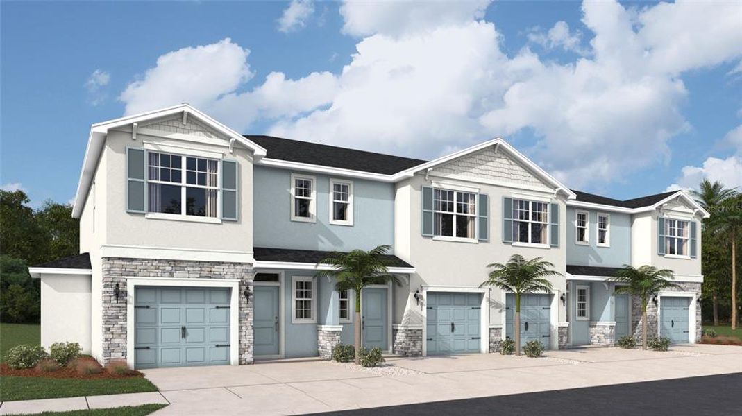 Front exterior of a new home in Ashcombe Wellen Park, Venice, FL, highlighting curb appeal (Image 18). Front exterior of a new home in Ashcombe Wellen Park, Venice, FL, highlighting curb appeal (Image 18).