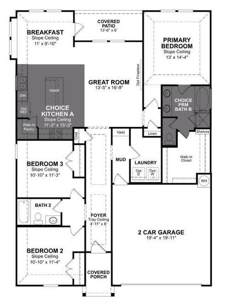 2D floor plan layout of this home in Laurel Landing, Alvin, TX (Image 3).