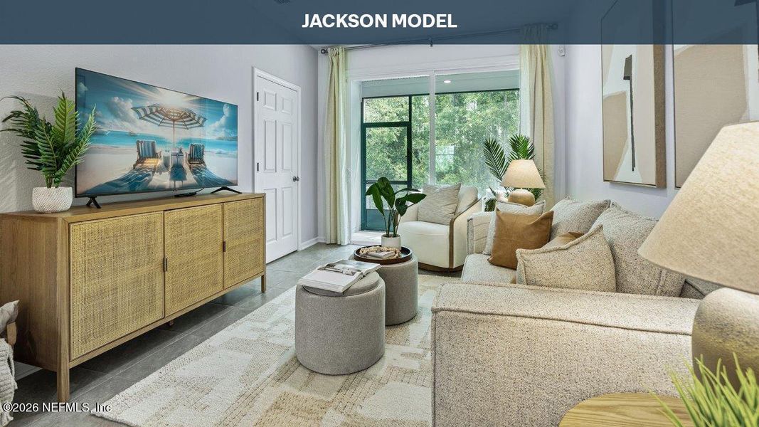 Furnished interior view inside a new home in Cordera Townhomes, St. Augustine (Image 16).