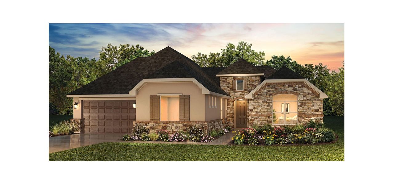 Representative exterior photo of a completed home built from the Belmont by Robson Resort Communities in Robson Ranch Texas, Denton, TX (Image 5). Representative exterior photo of a completed home built from the Belmont by Robson Resort Communities in Robson Ranch Texas, Denton, TX (Image 5).