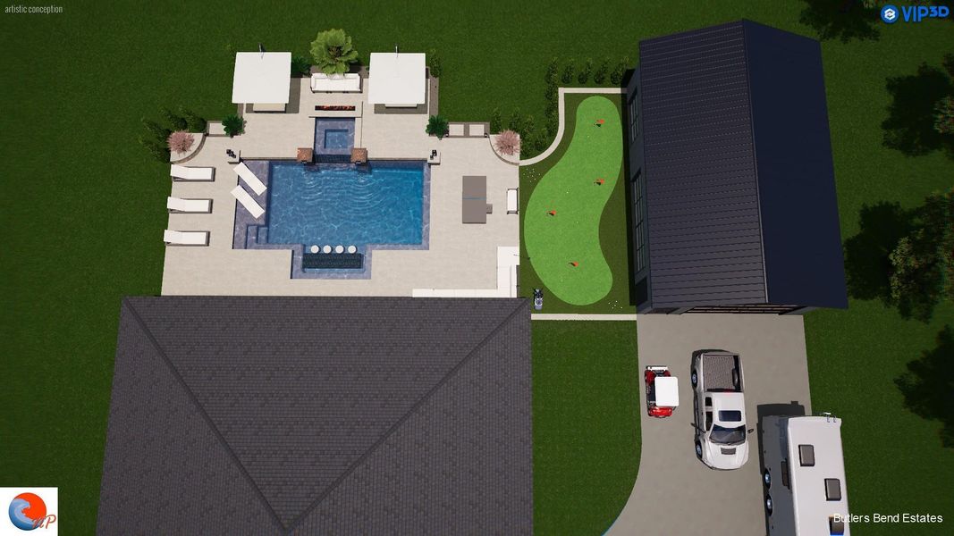 Pool Rendering for example purposes only