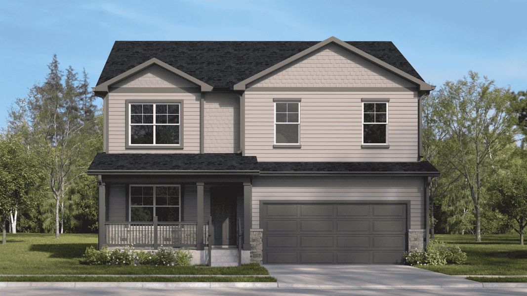 Representative exterior photo of a completed home built from the Pendleton by D.R. Horton in Vantage, Berthoud, CO (Image 2).