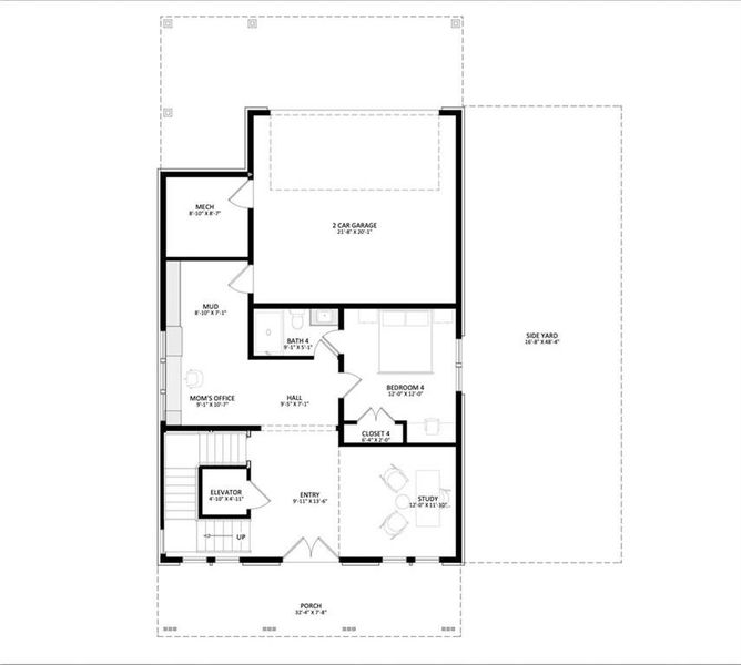 2D floor plan layout of this home in Echo at Crabapple, Milton, GA (Image 3).