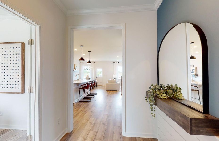 Furnished interior view inside a new home in Hamlet at Carothers Crossing, La Vergne (Image 63).