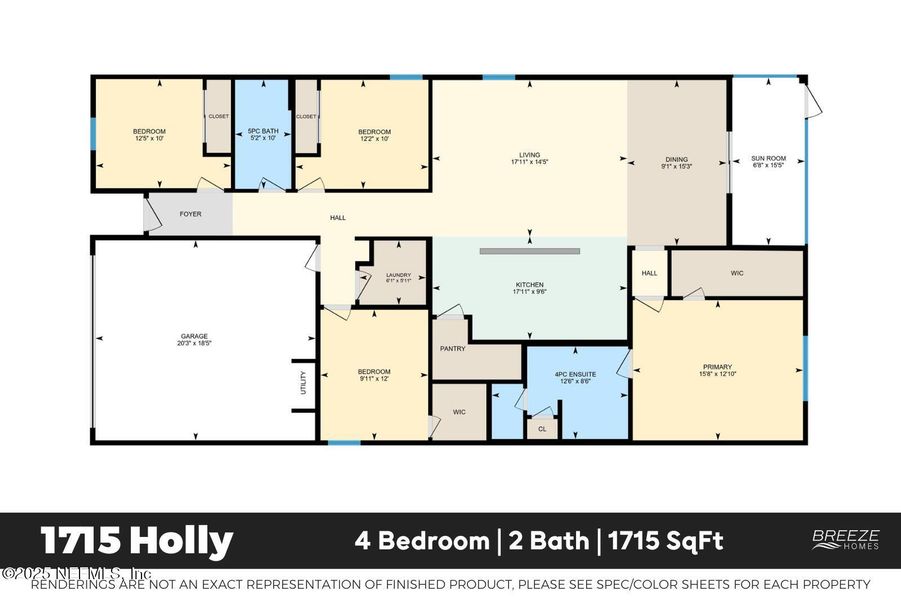 2D floor plan layout of this home in Saddle Oaks, Jacksonville, FL (Image 2).