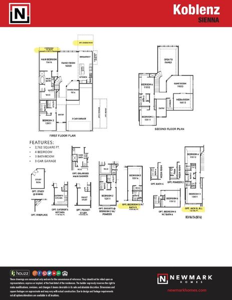 2D floor plan layout of this home in Sienna 45', 50', Missouri City, TX (Image 6). 2D floor plan layout of this home in Sienna 45', 50', Missouri City, TX (Image 6).