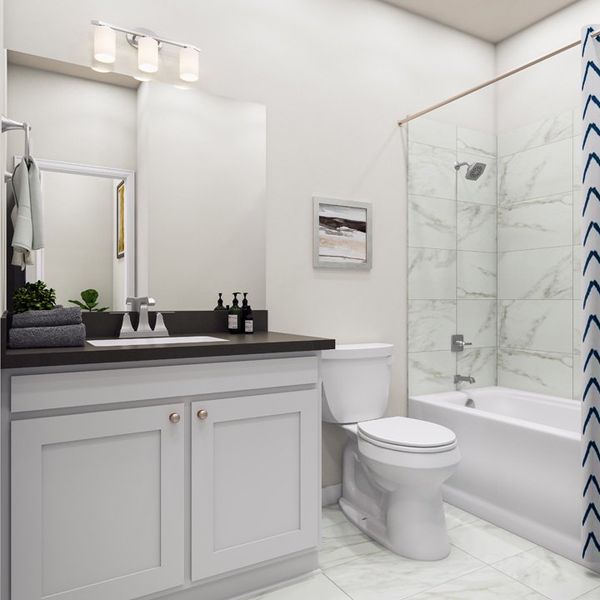 Furnished interior view inside a new home in Terrace Collection at Lariat, Liberty Hill (Image 7).