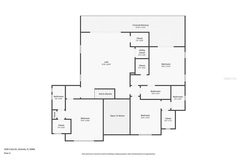 2D floor plan layout of this home in , Orlando, FL (Image 6). 2D floor plan layout of this home in , Orlando, FL (Image 6).