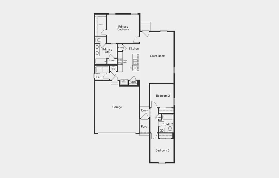 2D floor plan layout for the 1382 by KB Home in Legato, Commerce City, CO (Image 4). 2D floor plan layout for the 1382 by KB Home in Legato, Commerce City, CO (Image 4).