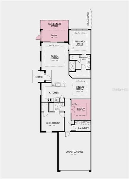 2D floor plan layout of this home in Esplanade at Azario Lakewood Ranch, Bradenton, FL (Image 2).