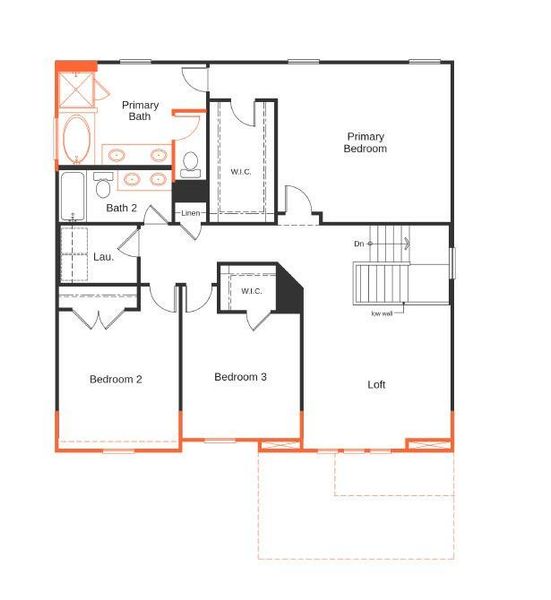 2D floor plan layout of this home in Bella Vista Heritage, Denver, NC (Image 3).