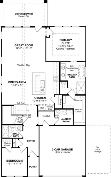 2D floor plan layout for the Kiel II by K. Hovnanian® Homes in Gateway Parks, Forney, TX (Image 3).