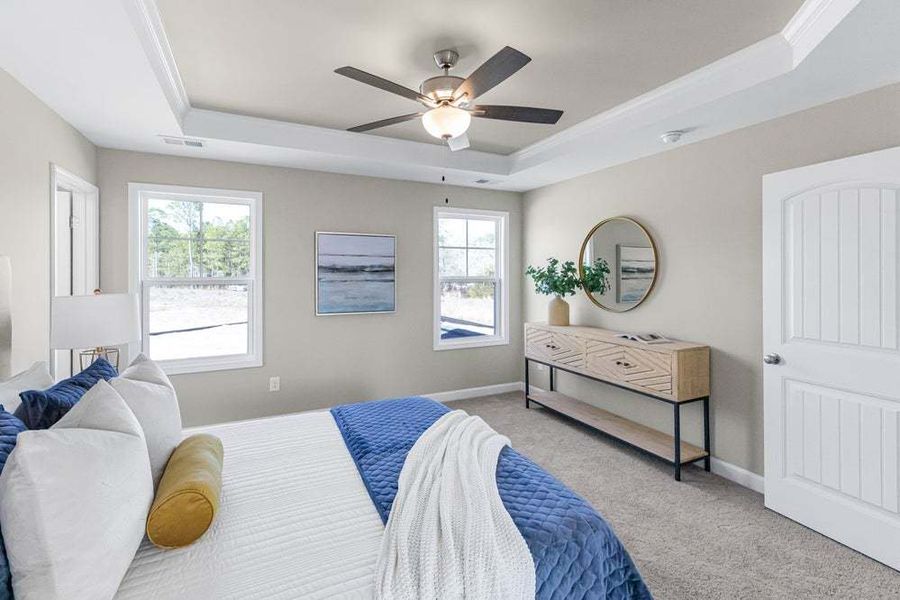Representative furnished interior of a home built from the Aberdeen by Caviness & Cates Communities in Bartlett Manor, Youngsville (Image 45).