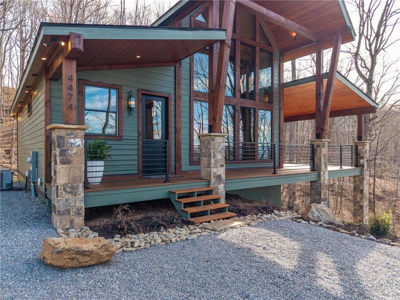 Exterior details and patio area of a home in , Young Harris (Image 31).