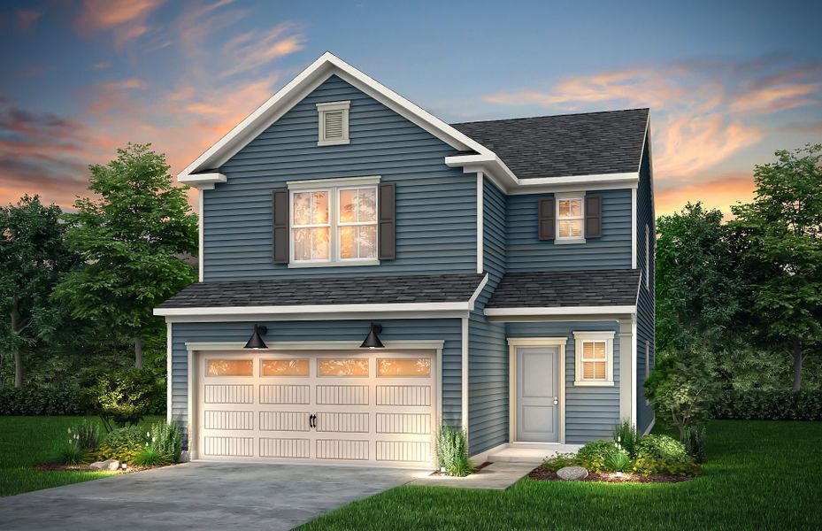 Front exterior of a new home in Parkside Crossing, Charlotte, NC, highlighting curb appeal (Image 19).