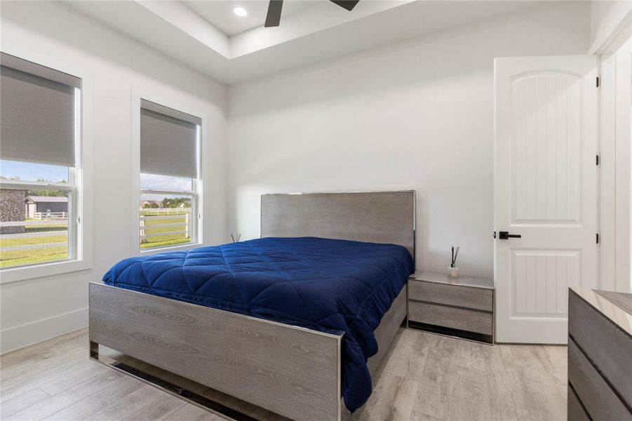 Bedroom 3 has ample room with 2 large windows and custom window coverings with remote to control. Bedroom 3 has ample room with 2 large windows and custom window coverings with remote to control.