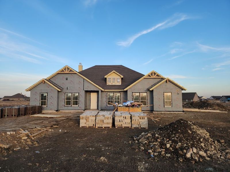 In-progress construction of a new home in Rocky Top, Krum, TX (Image 3).
