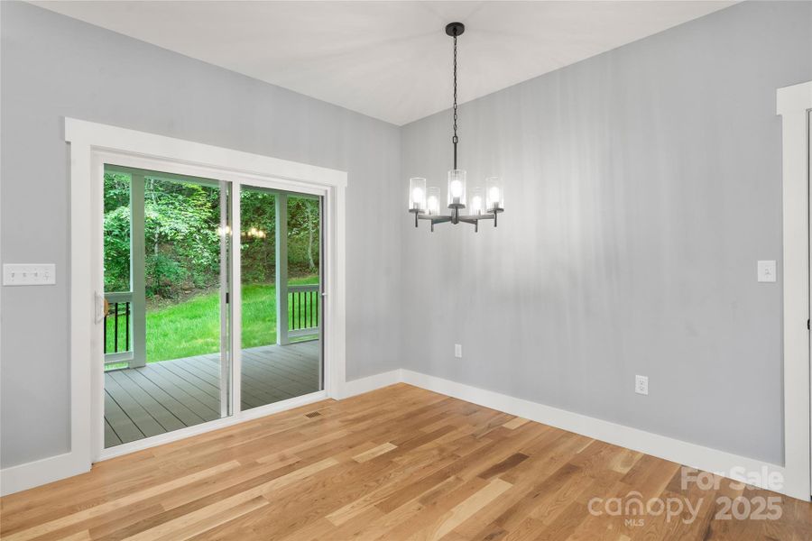 Generous dining area or take your meal  outside to the covered back porch