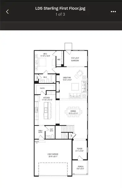 2D floor plan layout of this home in , Canton, GA (Image 4).