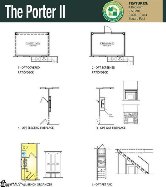 2D floor plan layout of this home in Sedona, Greenville, SC (Image 4).
