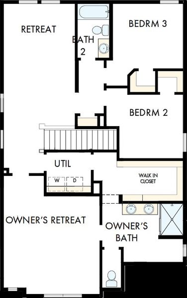 2D floor plan layout of this home in Nexus – Park Collection, Gallatin, TN (Image 3).