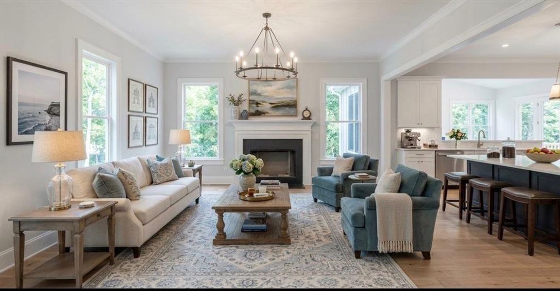 Furnished interior view inside a new home in , Atlanta (Image 14).