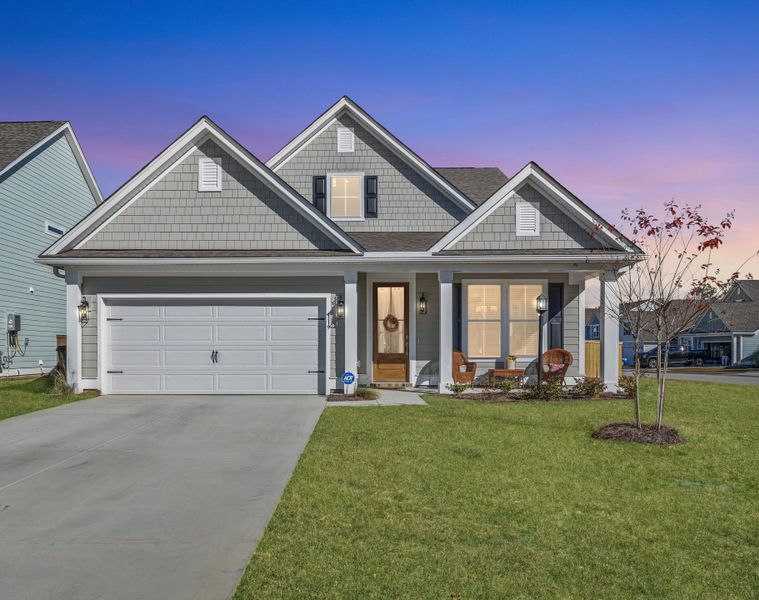 Front exterior of a new home in High Point at Foxbank, Moncks Corner, SC, highlighting curb appeal (Image 2).