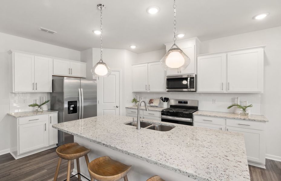 Representative furnished interior of a home built from the Hampton by Pulte Homes in Wimberly, Angier (Image 26).
