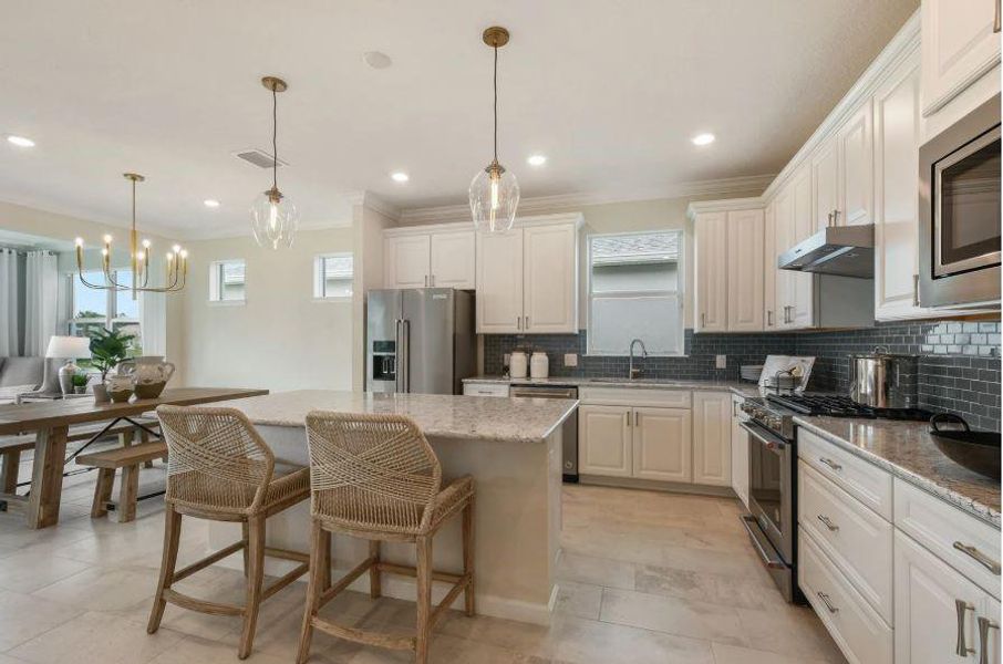 Photo of Pulte model home with same floor  plan, not of actual home listed.