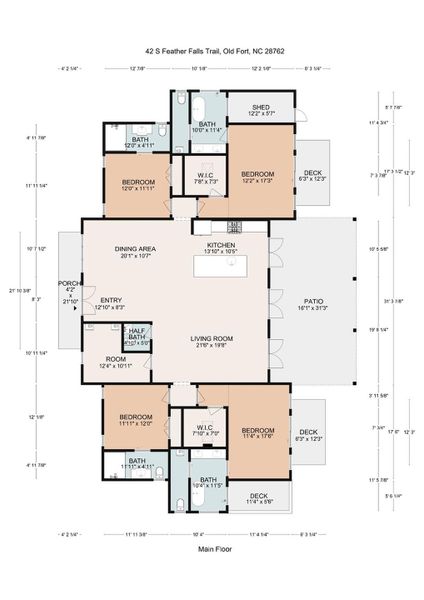 2D floor plan layout of this home in , Old Fort, NC (Image 3).