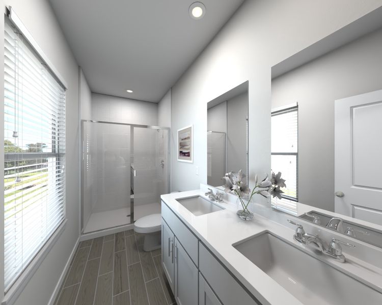 Furnished interior view inside a new home in The District at Oakleaf - The Commons, Middleburg (Image 7). Furnished interior view inside a new home in The District at Oakleaf - The Commons, Middleburg (Image 7).