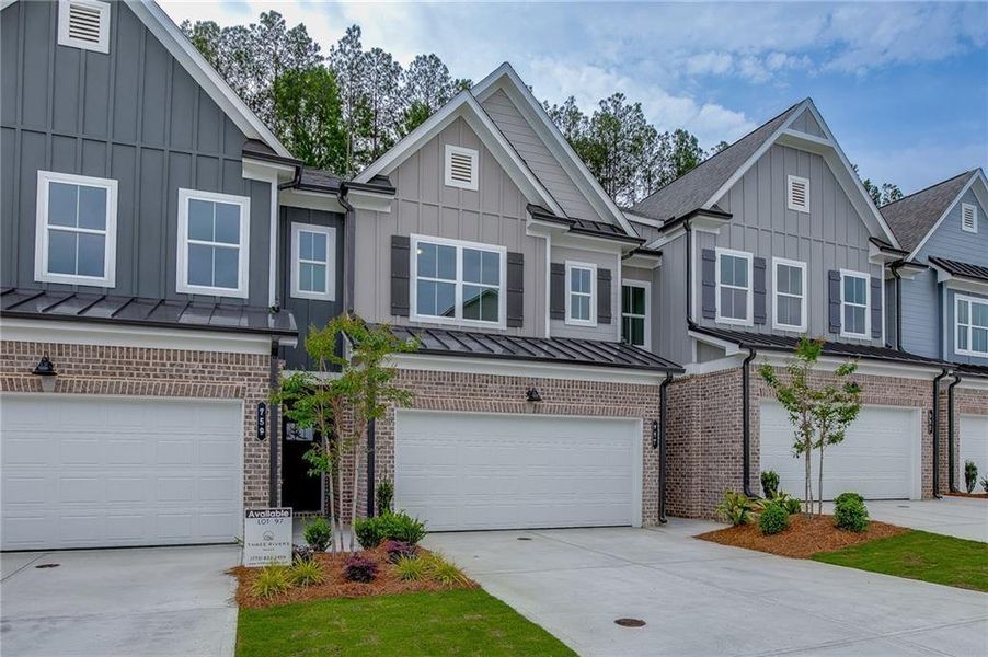 Front exterior of a new home in , Sugar Hill, GA, highlighting curb appeal (Image 21). Front exterior of a new home in , Sugar Hill, GA, highlighting curb appeal (Image 21).