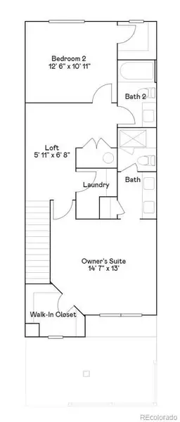 2D floor plan layout of this home in Parterre, Thornton, CO (Image 2).