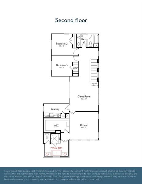 2D floor plan layout of this home in Indigo, Richmond, TX (Image 2). 2D floor plan layout of this home in Indigo, Richmond, TX (Image 2).