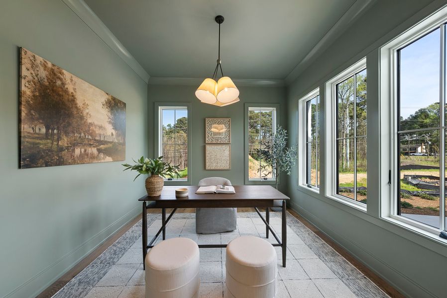 Representative furnished interior of a home built from the Eloise by Homes by Dickerson in The Founding at Blue Ridge, Raleigh (Image 13).