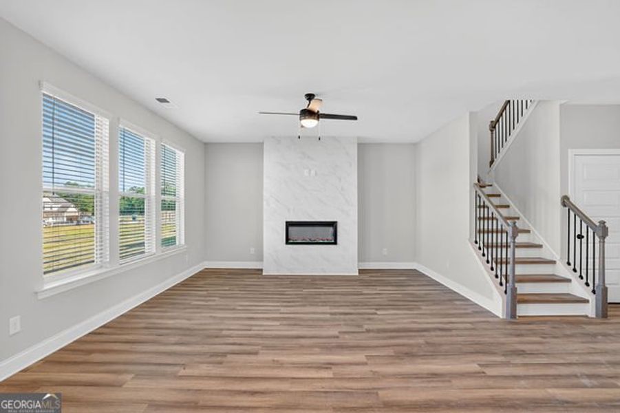 Spacious, unfurnished interior of a new home in Stone Brooke, Gray (Image 22).