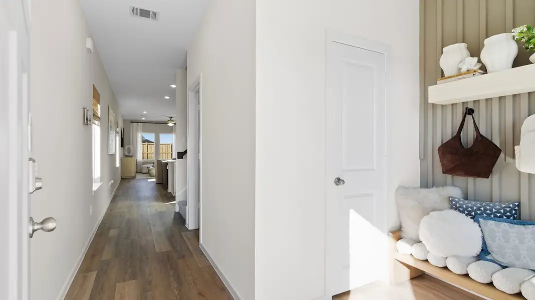 Furnished interior view inside a new home in Caldwell Crossing, Iowa Colony (Image 3). Furnished interior view inside a new home in Caldwell Crossing, Iowa Colony (Image 3).