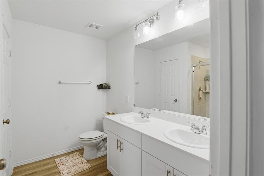 Primary bathroom with double vanity