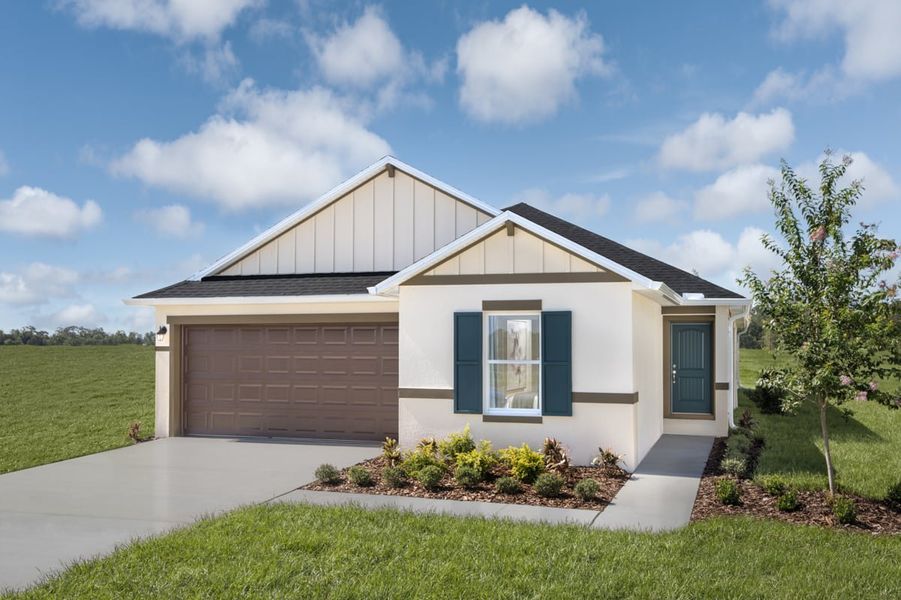 Representative exterior photo of a completed home built from the 1866 Modeled by KB Home in Canoe Creek Reserve II, St. Cloud, FL (Image 18). Representative exterior photo of a completed home built from the 1866 Modeled by KB Home in Canoe Creek Reserve II, St. Cloud, FL (Image 18).