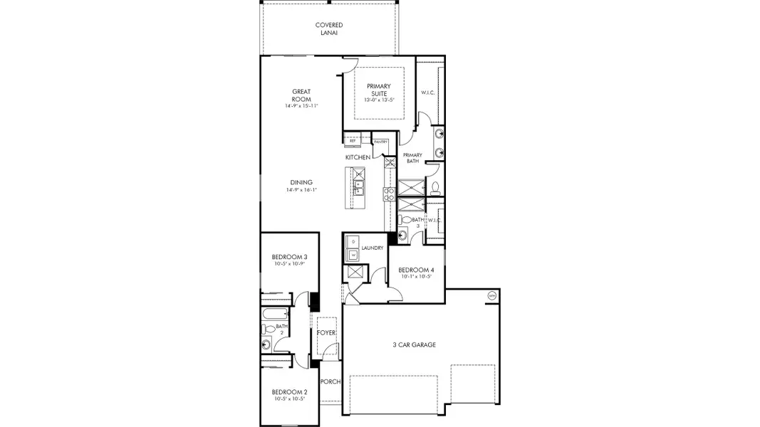 2D floor plan layout of this home in Colbert Landings - Reserve Series, Palm Coast, FL (Image 2). 2D floor plan layout of this home in Colbert Landings - Reserve Series, Palm Coast, FL (Image 2).