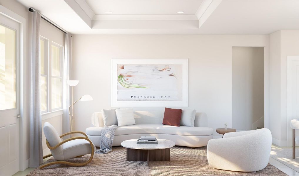 Sun-lit great room (*Artist rendering used for illustration purposes only.) Sun-lit great room (*Artist rendering used for illustration purposes only.)