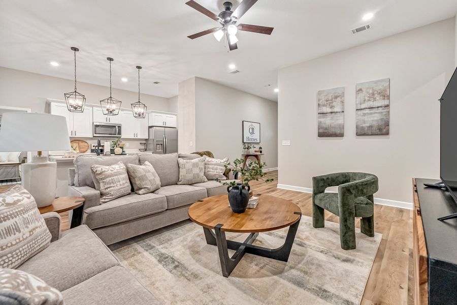 Furnished interior view inside a new home in Barton's Bend, Crestview (Image 13). Furnished interior view inside a new home in Barton's Bend, Crestview (Image 13).