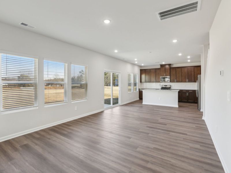 Great room in the Dakota floorplan at 199 White Birch Lane.